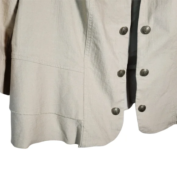 Roz & Ali tan cropped 3/4 sleeve open front blazer Size 1X - Picture 2 of 10